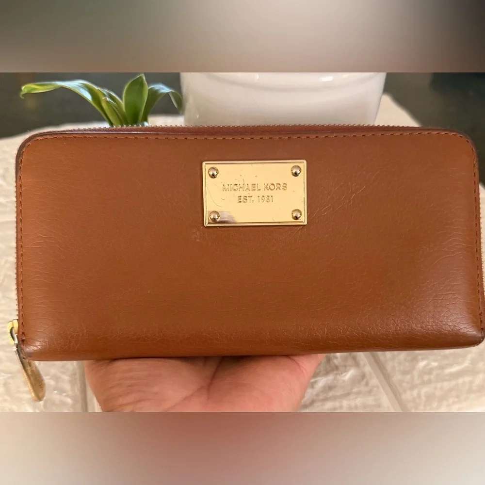 Michael Kors Tan Leather Clutch